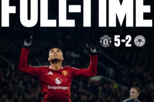 开云注册-【联赛杯】曼联5比2莱斯特城，卡塞米罗B费各两球